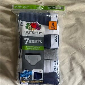 New Fruit of the Loom Boys' Briefs - Navy, White, Gray Size Medium